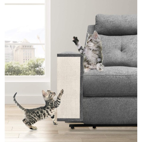 Cat Scratch Mat Sofabeskytter - Naturlig Sisal Møbelbeskytter Ridsepude til katte - Ridsetæppe til seng, stol