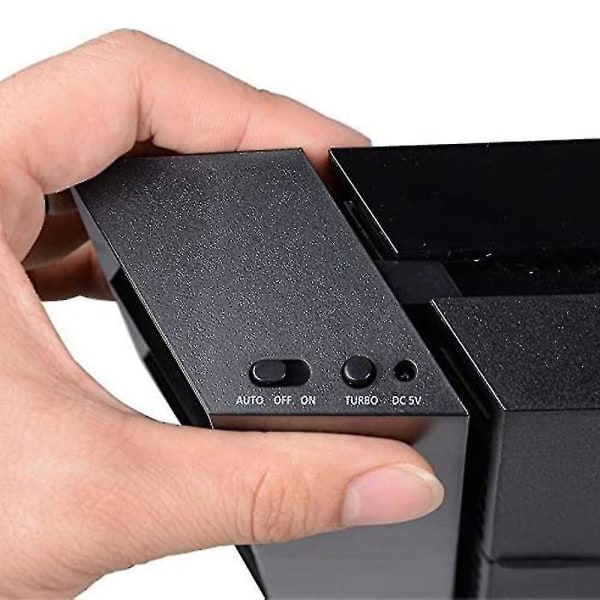 PS4-jäähdytystuuletin, USB-ulkoinen jäähdytin 5 tuulettimen turbo-lämpötilan säätöjäähdytystuulettimet yhteensopivat PS4-pelikonsolin kanssa