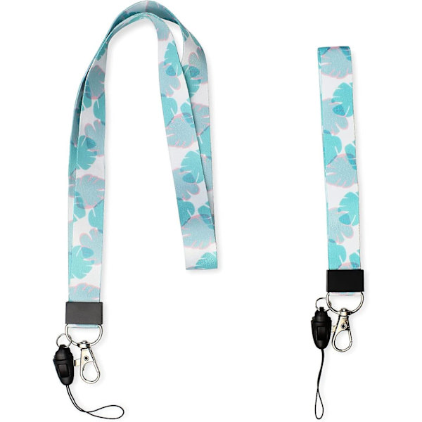6 stk. nøkkelbånd kontor lanyard for nakke med dreibar hummerlås nakkestropp for nøkler, kortholder, fløyte, lommebok - Blad