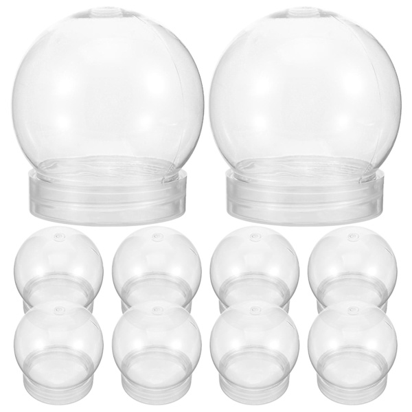 10 stk Klare Vannkuler med Skruelokk Tomme Snøkule-Lagingsrekvisita Transparent 7X6CM Transparent 7X6CM