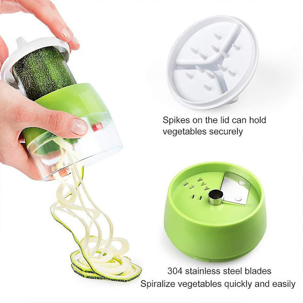 Grønnsaksjern 4 i 1 Spiraljern Grønnsaksjærer Fruktsjærer Potetsjærer Løkhakker Matkutter For Pasta Zucchini Agurk Gulrot Pumpe