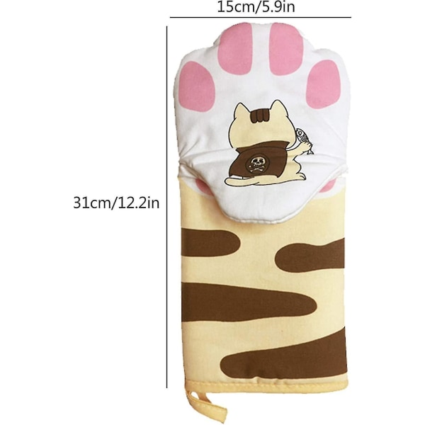 Oven Mitt Heat Resistant Up To 250 Non-slip Cat Paw Non-slip Insulating Gloves Pot Holder And Bbq Mitt Cute Cartoon Cat Paw For Cooking 2 Pieces (b) J