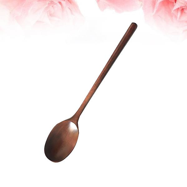 2 stk Lange Tre Skeder Husholdning Sup Øser Mat Servering Scoop Kjøkkenredskaper For Hjem Restaurant Lys Gul Og BrunBrun23.5 * 4cm Brown 23.5*4cm