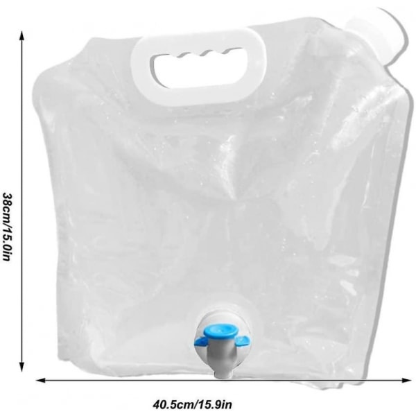 10L Bærbar Vannpose i Plast med Sammenleggbar Beholder