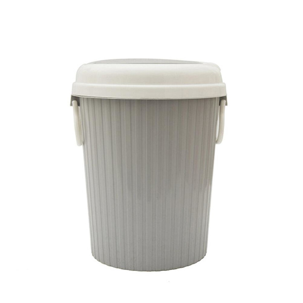Kreativ Skraldespand Palstic Skraldespand Affaldsopbevaringsbeholder Til Hjem Køkken Kontor (Khaki, Lille) Grå 28.5 * 21.5cm Grey 28.5*21.5cm