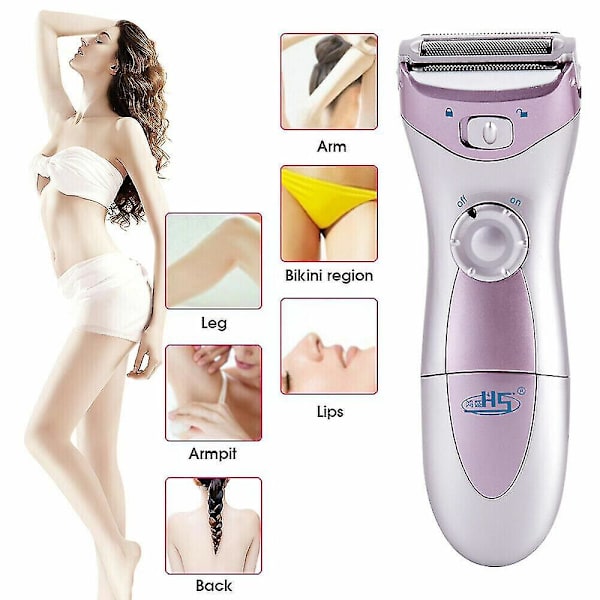Elektrisk epilator rakapparat för kvinnor, kropp, ansikte, ben, rakningstrimmer