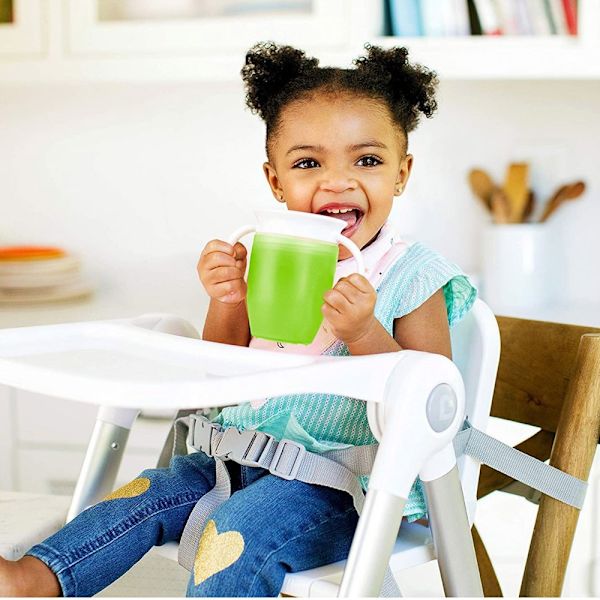 360° Träning & Toddler Sippy Cup Set, Spillfri, 2-pack, Blå/Grön Läcksäker & Kvävningsskyddad Mugg, Lärningsmugg