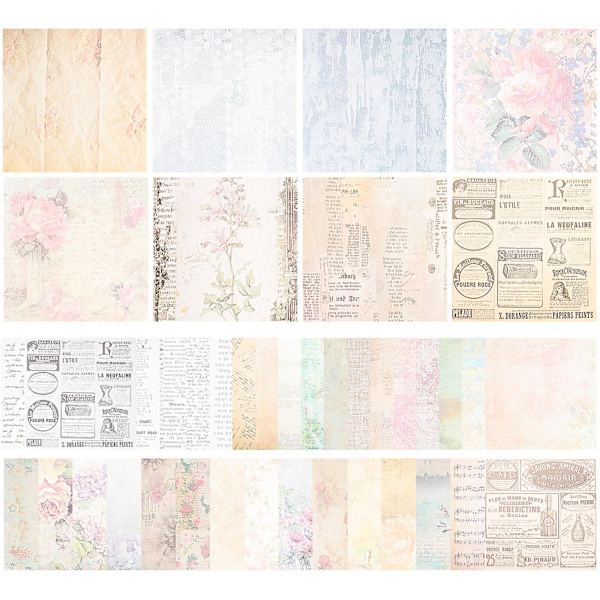 45 kpl Vintage-tyyliä Scrapbook-paperia Journaling-paperia Tarvikkeita Esteettisiä Käsityöpaperitarvikkeita 15x15cm 15x15cm