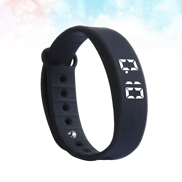 Vanntett Sportsarmbånd for Menn og Kvinner - Steppmåler, Fitness Armbånd, LED Berøringsskjerm, Temperaturmåling, Smart Black 26*1.6 cm