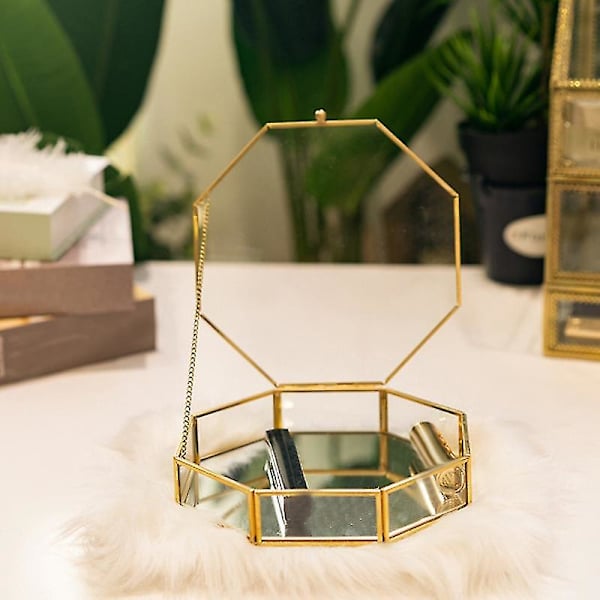 Glass Copper Geometry Oppbevaringskurver Boks Enkelhet Stil Hjem