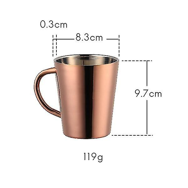 300 ml Rostfritt Stål Kaffe Mugg Bärbar Med Handtag - Roséguld