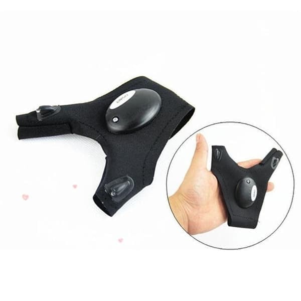 Handske med lampe - Belysning på tommel/pegefinger