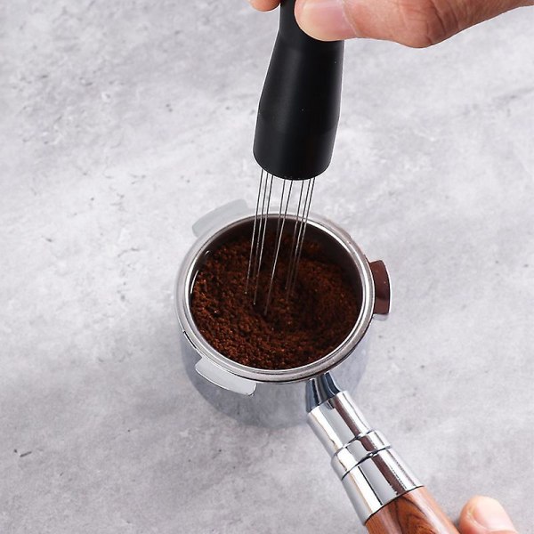 Kaffepulver Tamper Værktøj Espresso Rørepind Røreværktøj (1 stk, Sort)