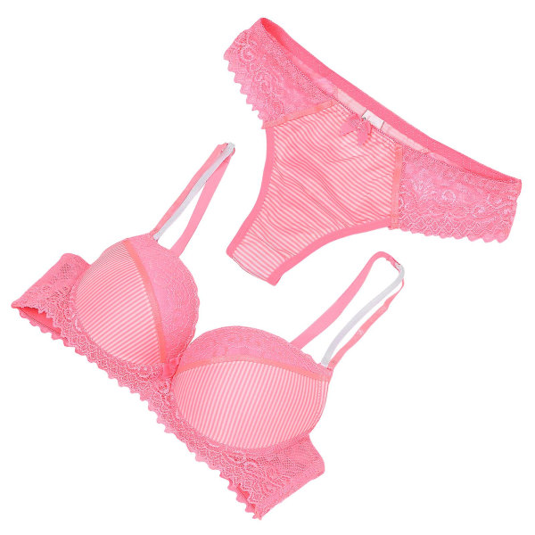 1 Set Dam Sexiga Underkläder Elegant Dam BH och Trosa Set Spets DamunderkläderRosa36 80D Pink 36 80D