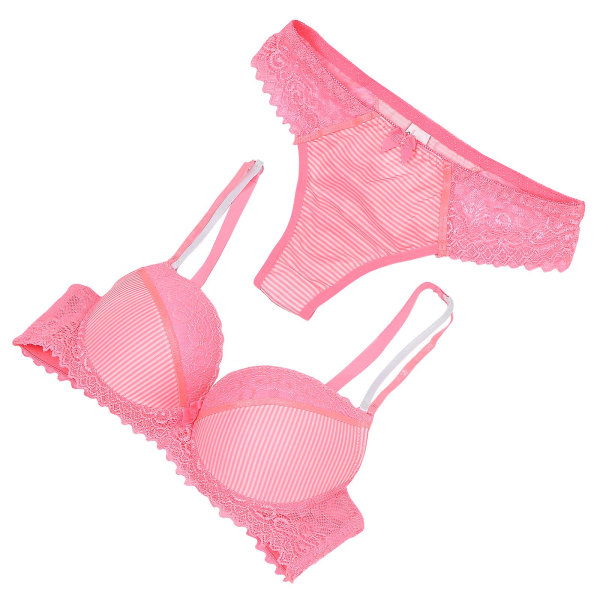1 Set Damkläder för kvinnor, Sexig Underkläder, Elegant Dambehå och Trosset, Spets, Damunderkläder, Rosa 36 80D Pink 36 80D