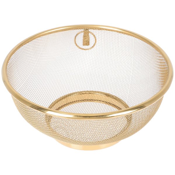 Rustfrit Stål Mesh Si- og Drænbasket Finmasket Si- Golden18X18CM Golden 18X18CM