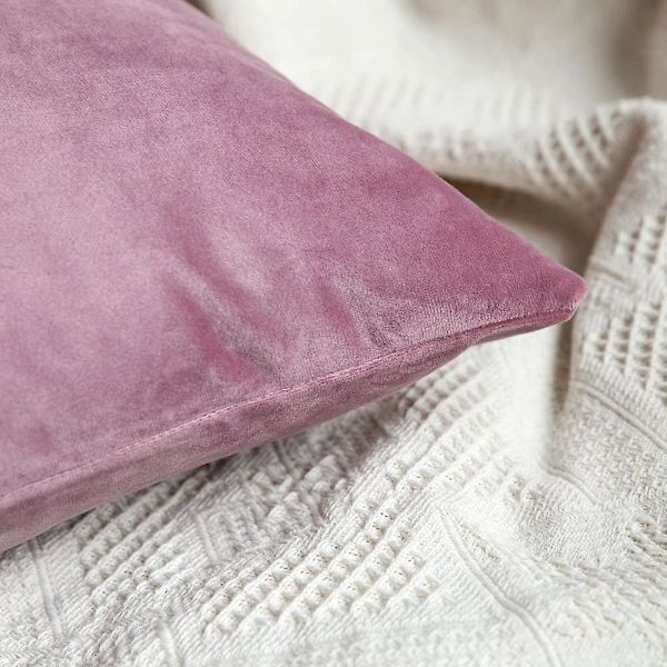 Sett med 2 Dekorative Fløyels Putetrekk Sofa Putetrekk Supermyk Myk Dekorasjon Hjem Stue Soverom For Sofa 2 Deler 30x30cm Sakura Rosa