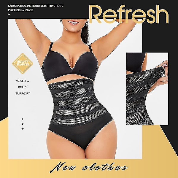 Shapewear-truse for kvinner, høy midje, kroppsformer, magekontroll, svart S black