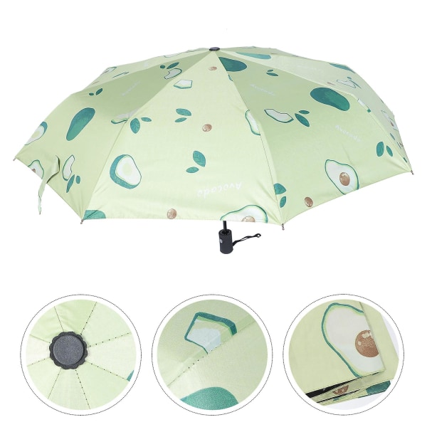 Fuldautomatisk paraply Regn Solparaply Foldbar paraply UV-beskyttelse ParaplyGrøn96x56cm Green 96x56cm