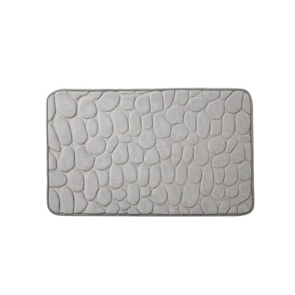 Dekorativ halkfri badmatta Mjuk och behaglig grå， Pebble Mat