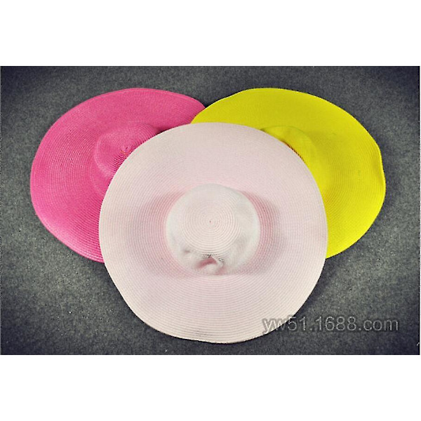 Dame og Herre Bredbremmet Solbeskyttelses Halmhat, Folebar Floppy Hat, Sommer UV Beskyttelse Strandkasket$Dame Bredbremmet Halmhat Stor Floppy Folebar Sort Black