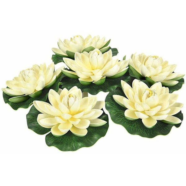 RY-Konstgjorda vattenblommor flytande blommor flytande lotusblomma vatten lotus vattentät för akvarium fontän fisk i fiskdamm dekoration