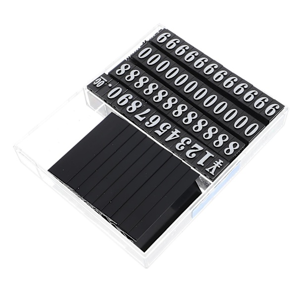 1 Sett Prisvisning Kube Nummer Pris Kube Prislapp Prisvisning Stativ Svart 6X2.2CM Black 6X2.2CM