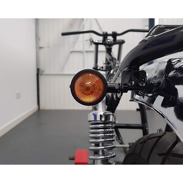 Motorcykel Retro Modifierad Metall Blinkers, Motorcykel Blinkerslampa, 12v Modifierad Universal Blinkersen Är 2 Ledningar, En Positiv A