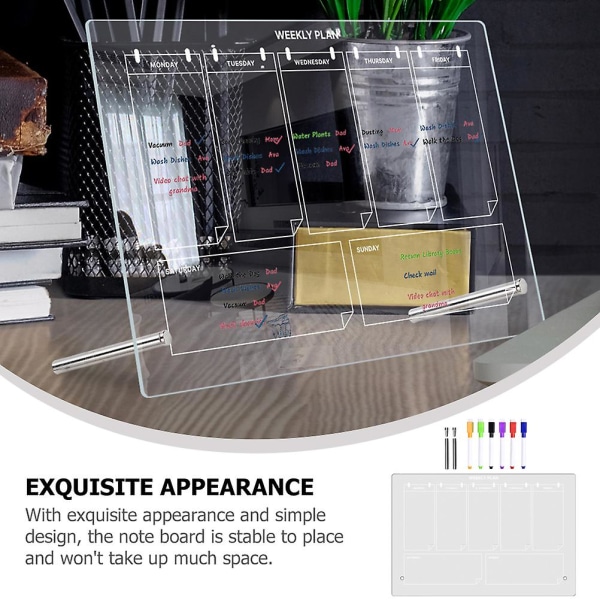 1 Set Transparent Akryl Memo Board Meddelandetavla Multifunktionell Memo BoardTransparent30X20CM Transparent 30X20CM