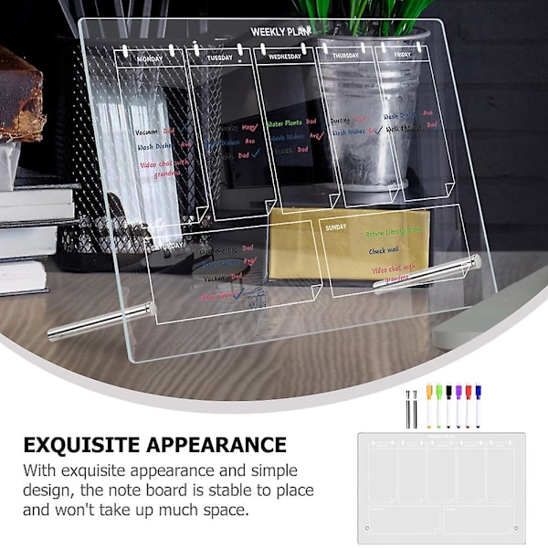1 Sett Transparent Akryl Minnetavle Meldingstavle Multifunksjonell Minnetavle Transparent 30X20CM Transparent 30X20CM