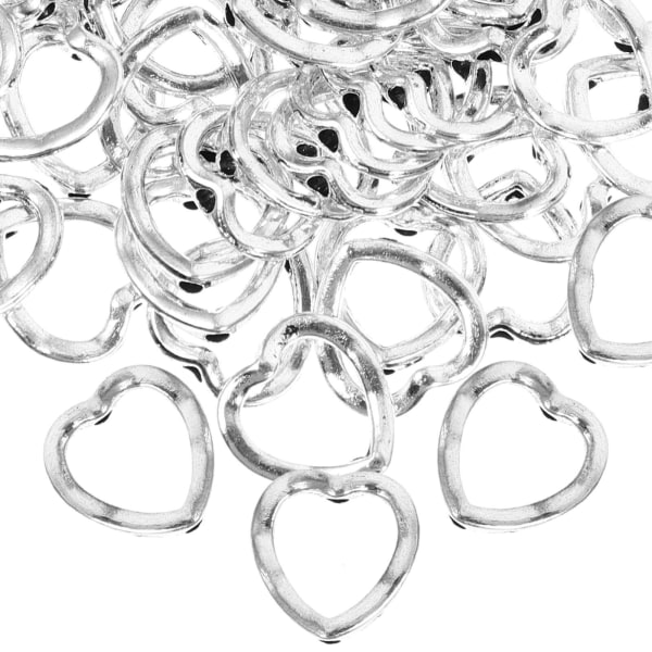 100 st metall ihåligt hjärta berlock legering hjärta ram berlocker pärlor för armband halsband Smycken MakingS Silver 1.3X1.3cm