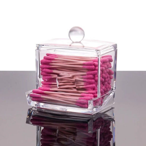 Bomullsdott-holder, Bomullsdott-dispenser, Baderom-beholder, Oppbevaringskrukke, 1 stk
