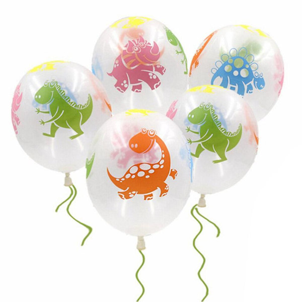 10 stk Dinosaur Ballongsett Transparent Latex Ballonger Tegneserie Dinosaur Ballonger Til Bryllup Bursdagsfest Favoritter 12 Tommer (Tilfeldig Farge Og Mønster)