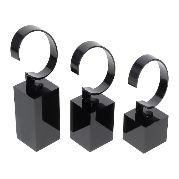 3 stk Armbåndsstativ Akryl C-Type Urstativ Armbånd Banglestativ Akryl Urvisningsstativ Acr Black 16.5X6CM