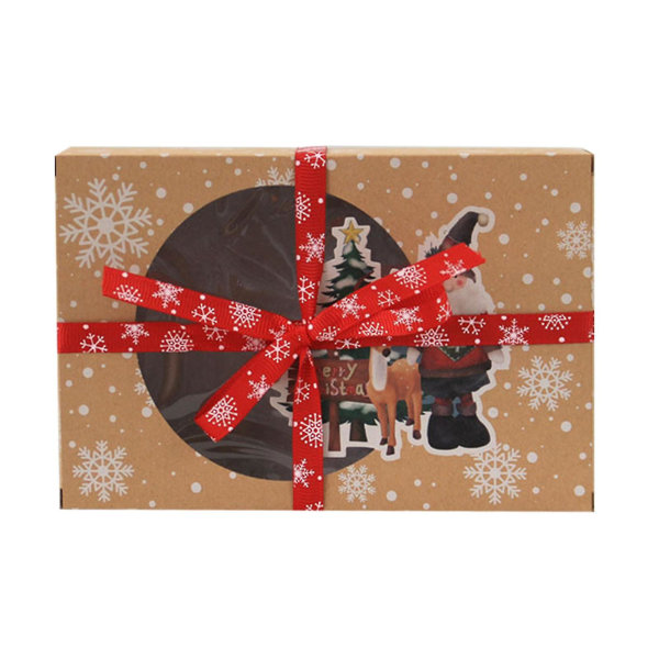 24 st julgodisboxar Presentboxar Muffinboxar Med Fönster Papper Jul DIY Presentkaka