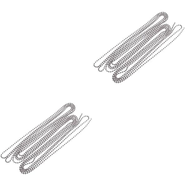 3 stk 3 meter lang kjede med kuler 4,5 mm diameter med 10 matchende koblinger (sølv) 2 stk