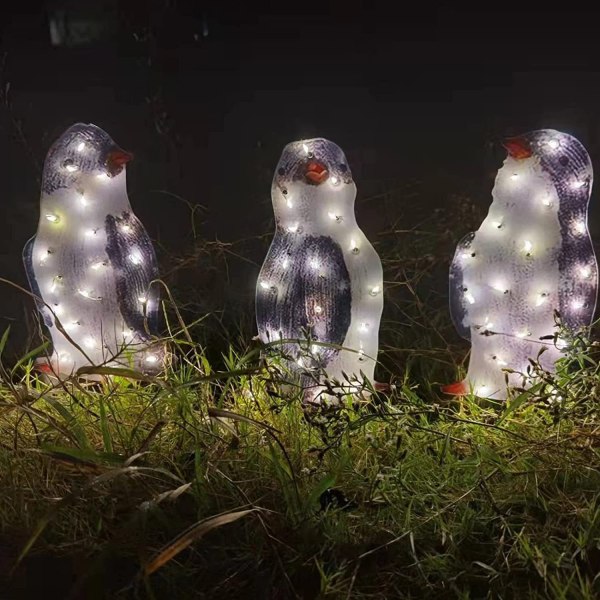 LED Light Light Up Penguin Christmas Decoration Garden ILLuminous Decoration Acrylic 1PC