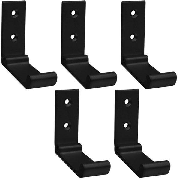 5 stycken Vikbara Krokar Vägg Handdukskrokar Klädkrokar 90° Vikbara Svarta Black