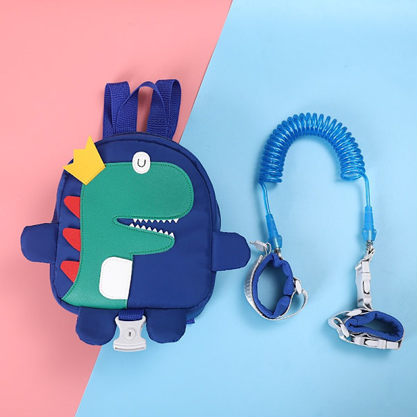 Småbarnssele Ryggsekk med Leash, 4 i 1 Barn Dinosaur Ryggsekker med Anti-Lost Håndleddslenke, Barn Sele Leash for Gåing,