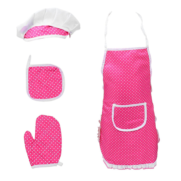 1 Set Lasten Leikki Jokaisessa Keittiössä Leikkilelu Tyttöjen Leivontakäsine Hattu Hanska Matto Paketti Rosy51X41X0.2CM Rosy 51X41X0.2CM
