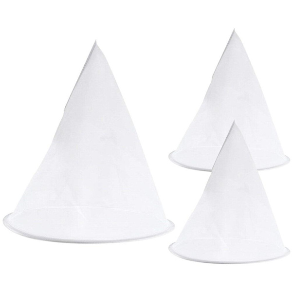 3 stk. Honningsi Filter Madfilter Fint Masket Sil Køkken Nylon Masket Sigte Hvid 40x35cm White 40x35cm