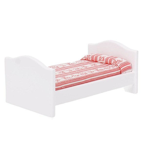 Lastenhuonekalut Mini-sänky Mini-kotimalli Mini-talon koriste Mini-talon tarvike Mini-talon sänky Valkoinen 14X7.9CM White 14X7.9CM
