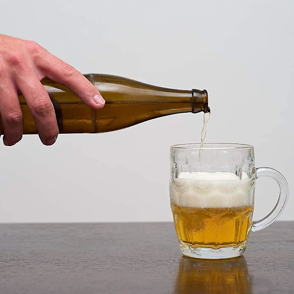 Glass Stein Ølkopp med Store Håndtak - 18 Oz., Oppvaskmaskinsikker, For Alle Drikker