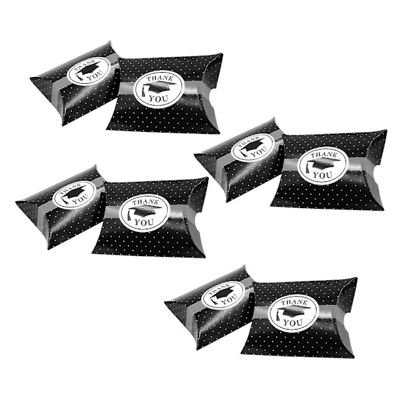10 stk Sorte Gaveæsker Gaveæsker Slikæsker Gaveindpakningsæske Graduation Party SuppliesBlack10pcs Black 10pcs