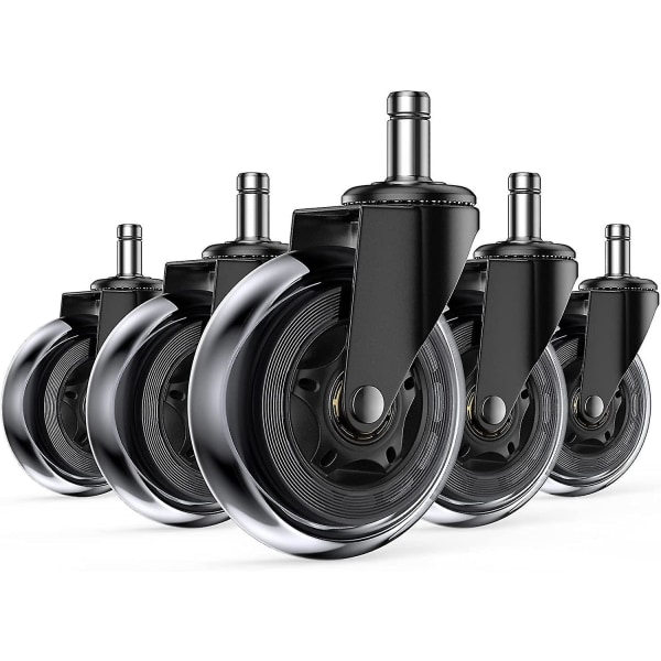 Kontorsstols Hjul, Set Om 5 Hårda Golv Rullar,emnt Kontorsstols Hjul 11mm X 22mm Lätt Glidande Tysta Rullgardiner Perfekt För Hårdträ Golv,