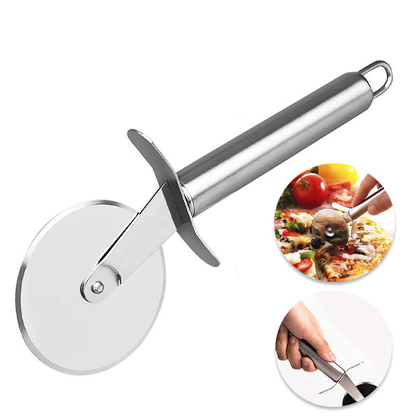 Pizza-spade i rustfritt stål med trehåndtak, pizzaskyver for pizzastein, brødskyver, kakespade, pizzapelle