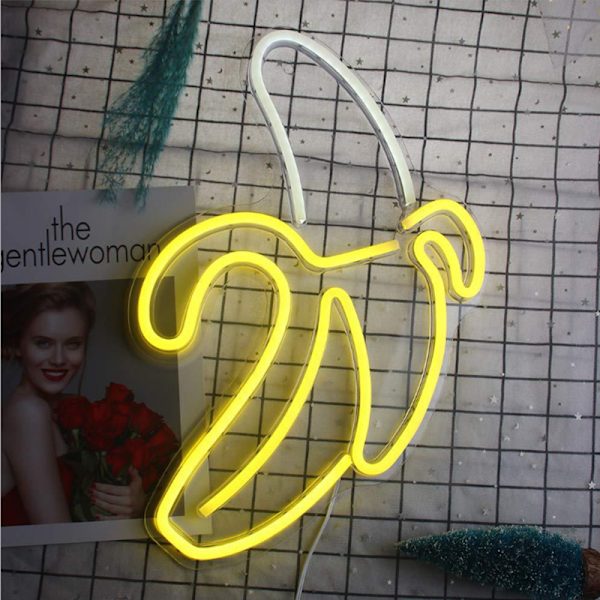 Banan Neon Skilte, Banan Neon Lys LED Neon Lys til Vægskilt, Natlamper Lysende Skilte til Jul, Fødselsdagsfest, Børn