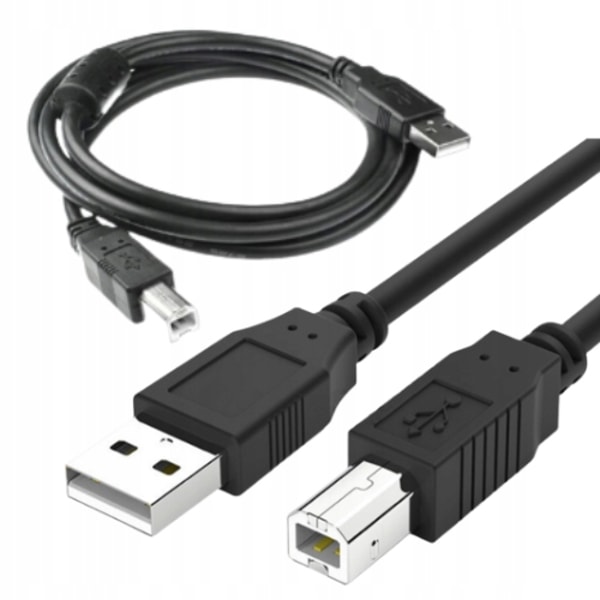 USB-kabel for skriver 1,5 meter Skriverkabel 2.0 Svart A/B Ren kobber Kvadratisk port Skriver datakabel