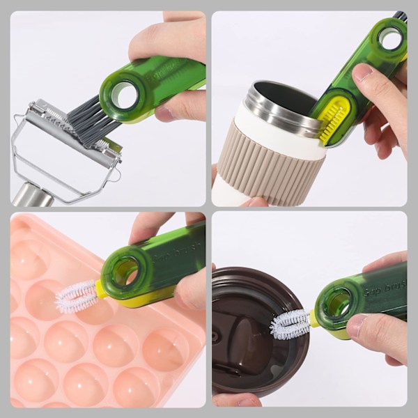 Cap Cleaning Brush Set Multifunksjonell Flaskebørste Rengjøringsmiddel Mikro Flaskekopp Cap Brush Sugerør Rengjøringsverktøy