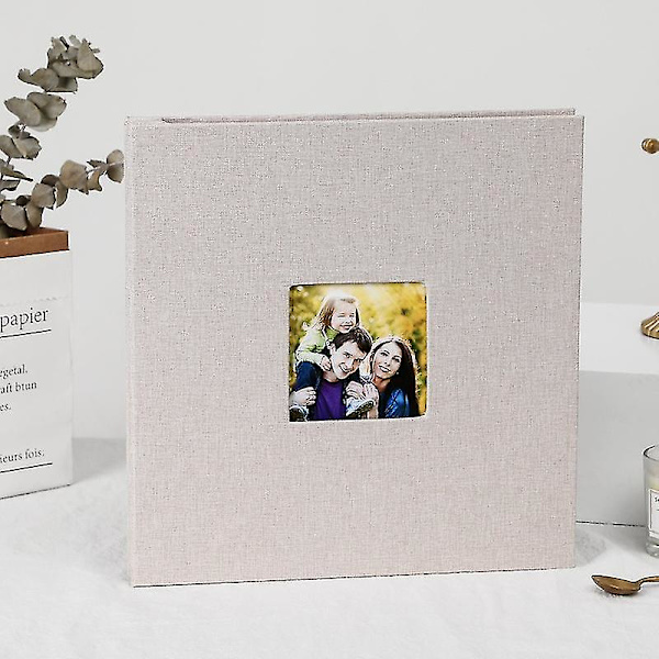 Stort Fotoalbum Selvklæbende Til Billeder Magnetisk Scrapbog Album DIY 40 Tomme Sider Grå Grey